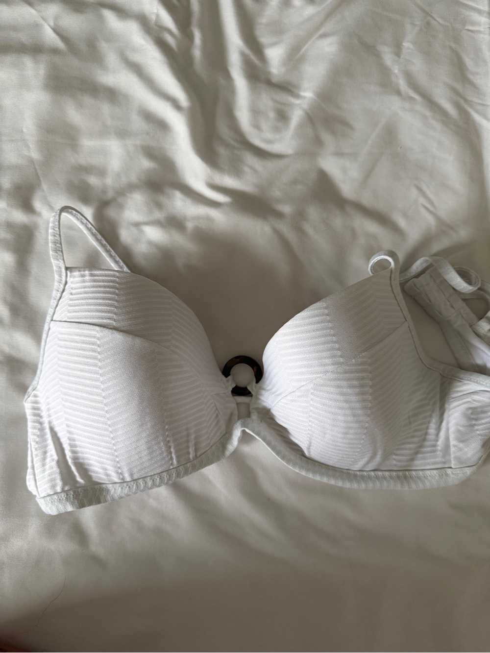 Target White Padded Bikini Top with Center Ring Detail